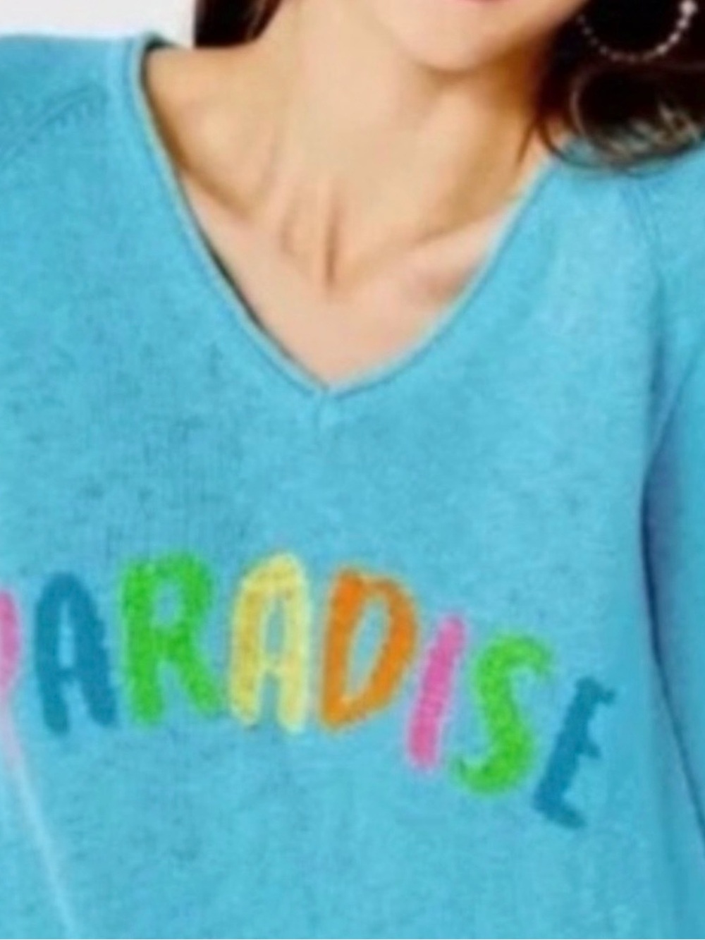 Lilly Pulitzer Size XXL Danette
Turquoise
Blue V-Neck Sweater PARADISE